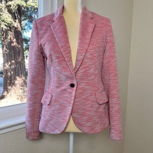 Cartonnier Anthropologie Red Pink Heathered Knit Blazer Jacket Womens S Business